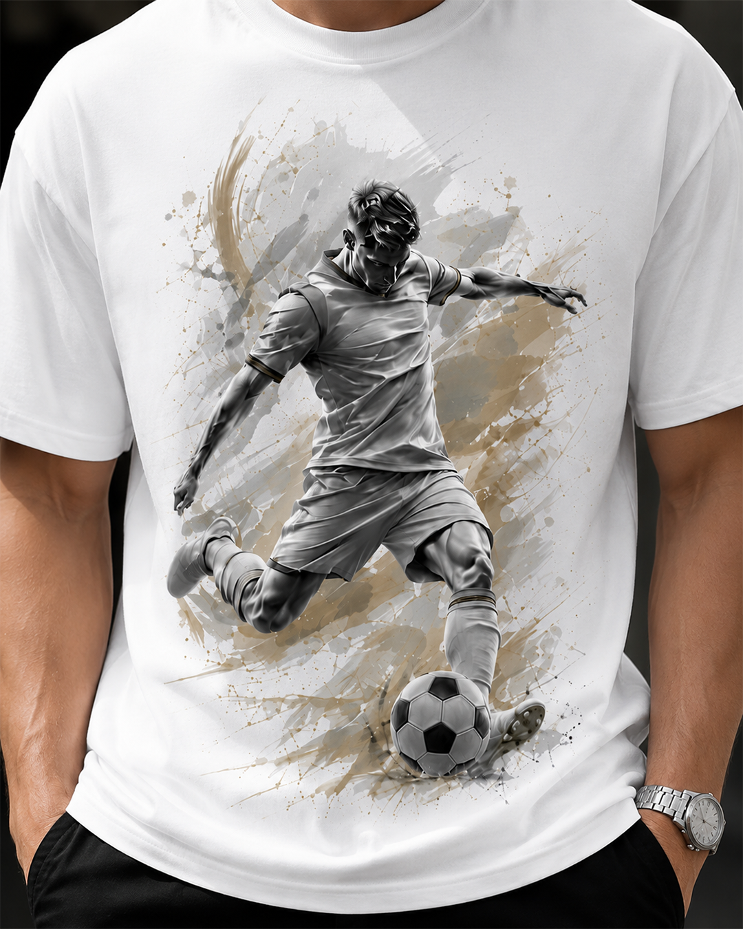 Dynamic Soccer Player Graphic T-Shirt