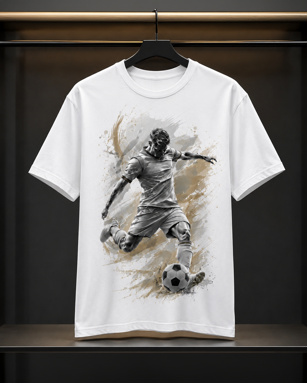 Dynamic Soccer Player Graphic T-Shirt
