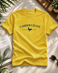 Sunshine Yellow Graphic Printed Crew Neck T-Shirt