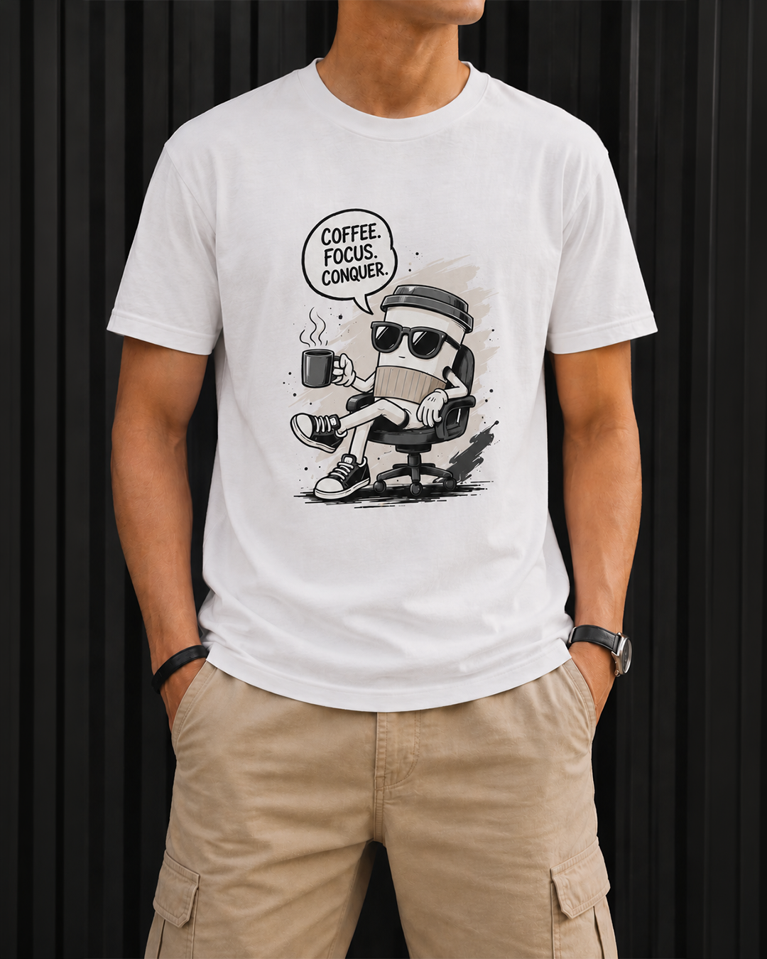 Coffee | Focus | Conquer | Graphic T-Shirt