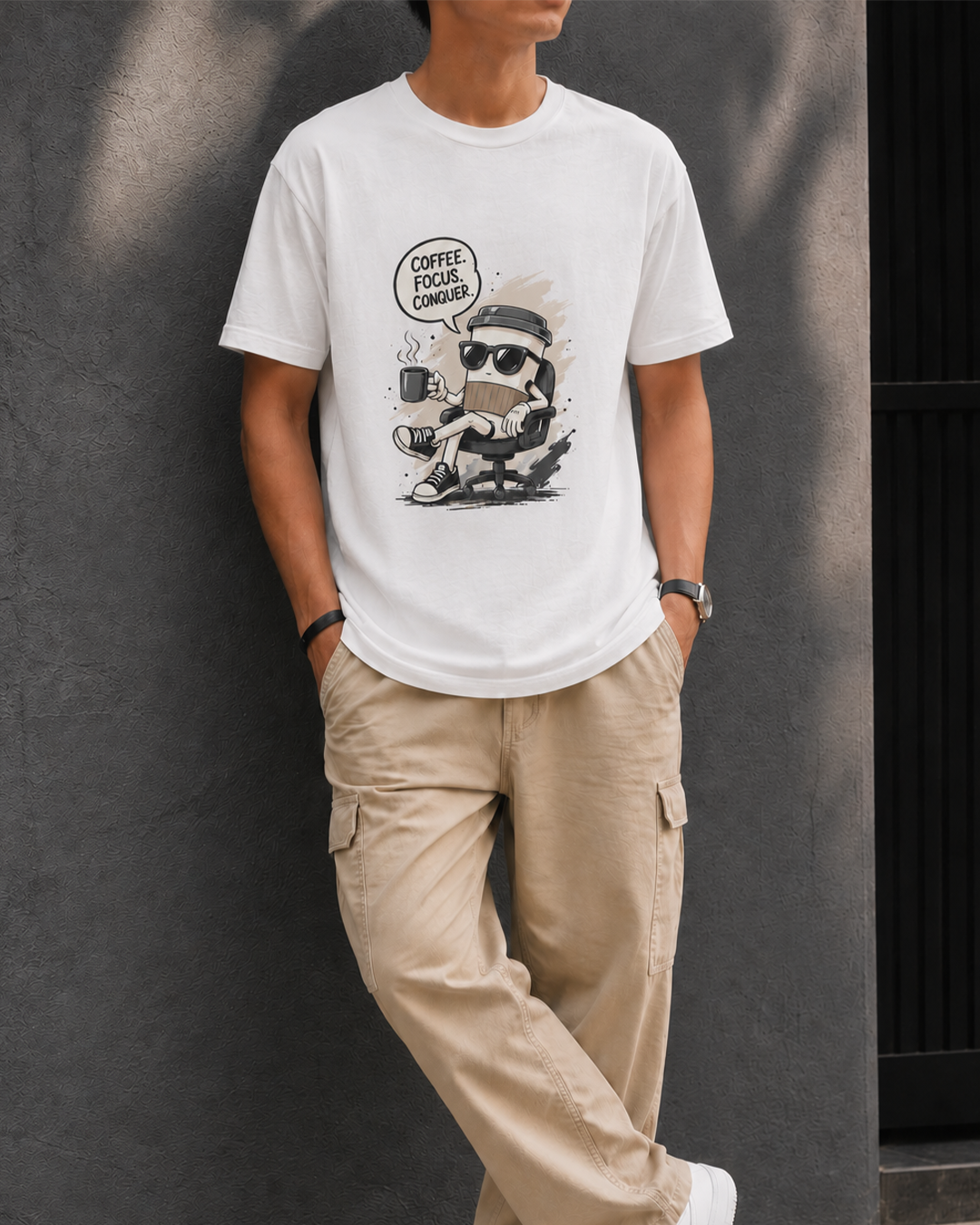Coffee | Focus | Conquer | Graphic T-Shirt